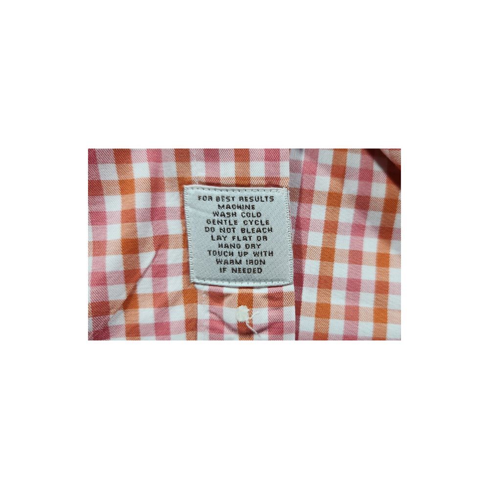 Peter Millar Orange Gingham Plaid Button Down Long Sleeve Men's Shirt Size‎ 2XL - Picture 3 of 6